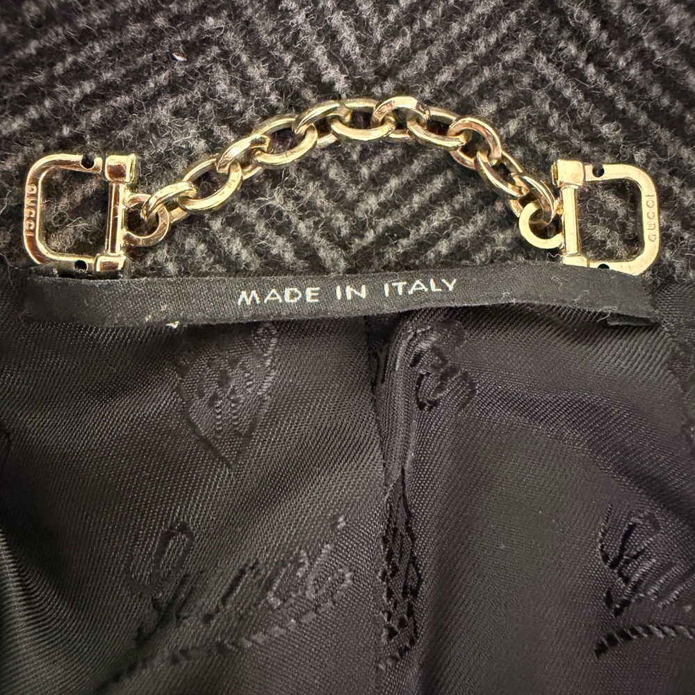 Gucci double breasted grey coat wool and cashmere - Picture 5 of 11